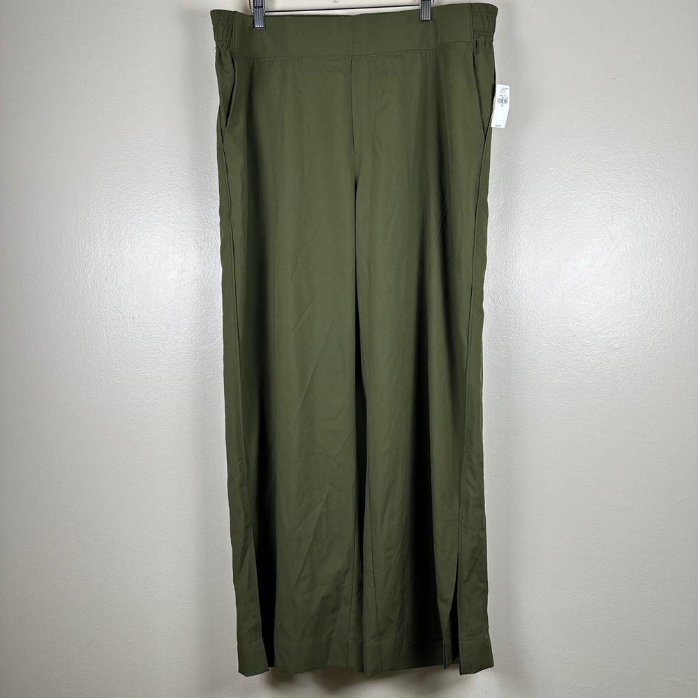 Old Navy Women's XL Wide Leg Pants Green StretchTech High Rise Quick Dry NEW